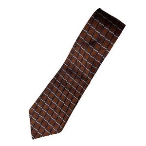 Jos‎ A Bank Signature Collection 100% Silk Neck Tie Brown-Blue-Black Geometric